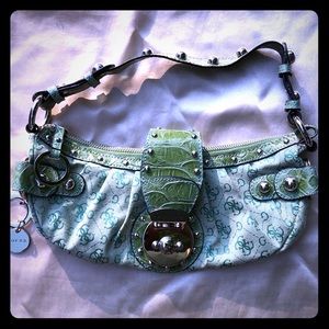 Guess Green Multicolor Mini Hobo Bag